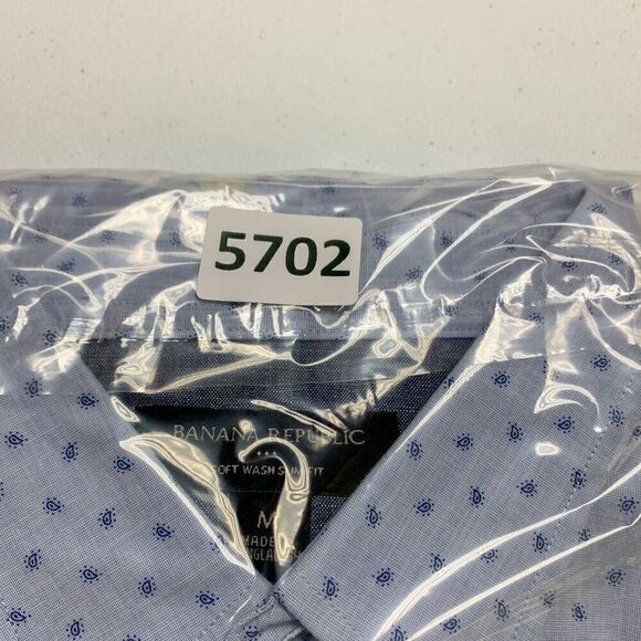 Banana Republic‎ Shirt Mens Medium Slim Blue Paisley Soft Wash Business Casual - Picture 11 of 11